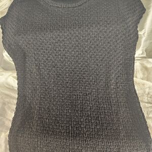 Zara Black Textured Knit Top